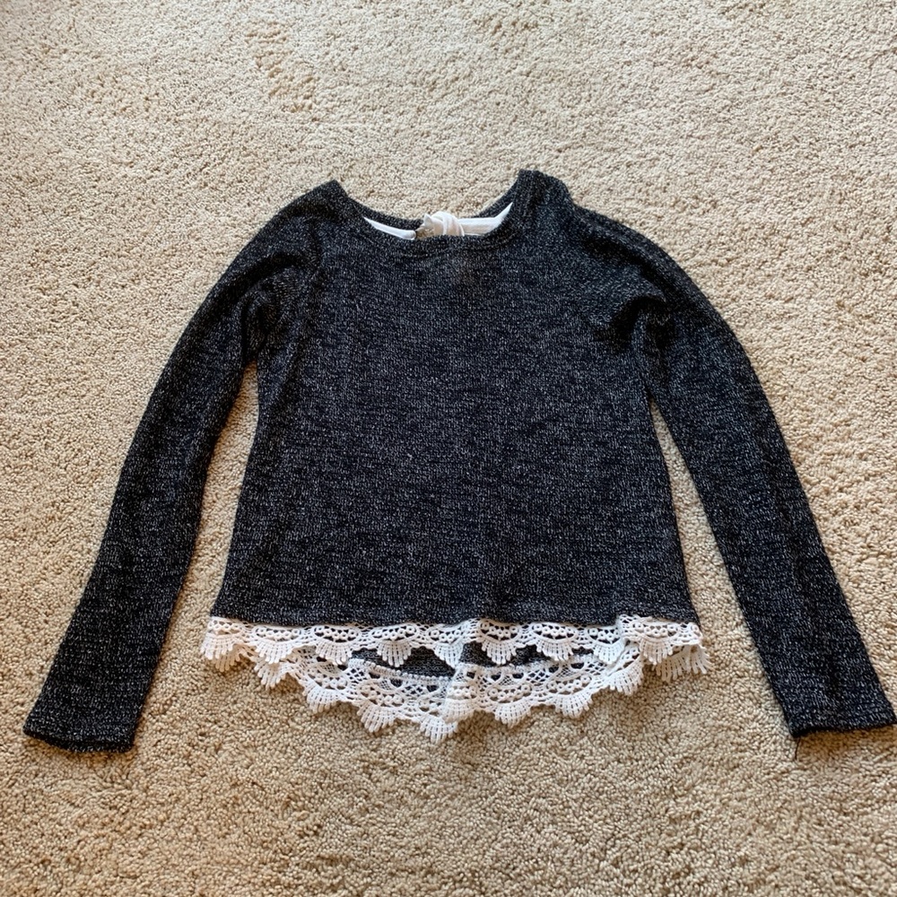 🌸Mossimo Sweater Top - Bow Back, Crochet Trim